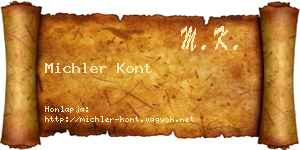 Michler Kont névjegykártya